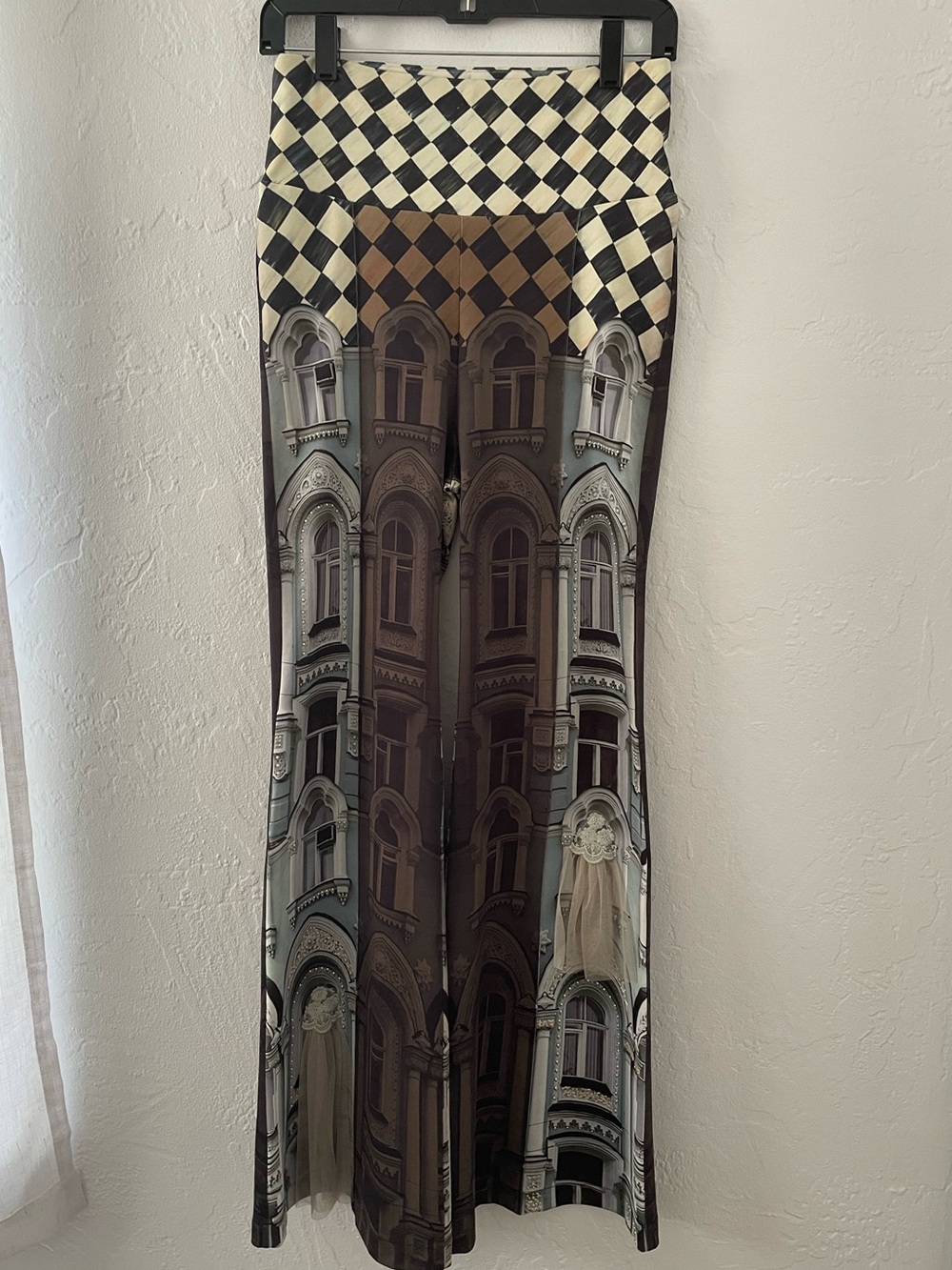 Ipng Art Nouveau Window Print High Rise Flare Pants